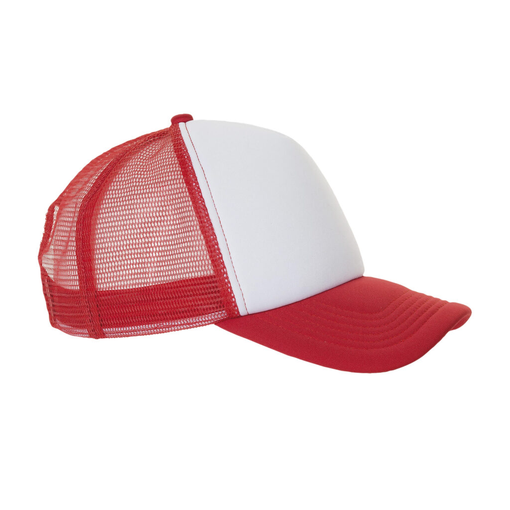 Gorra Bubble roja personalizada con diseño en el frontal
