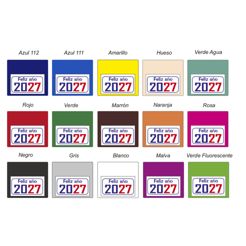 calendarios coche adhesivos colores disponibles