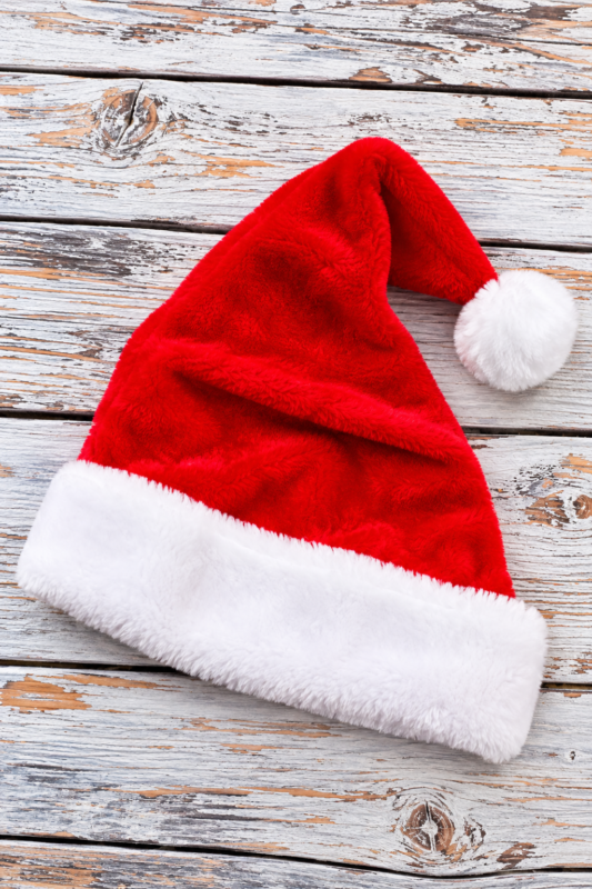 Gorro de Papá Noel rojo para personalizar con logo en Navidad